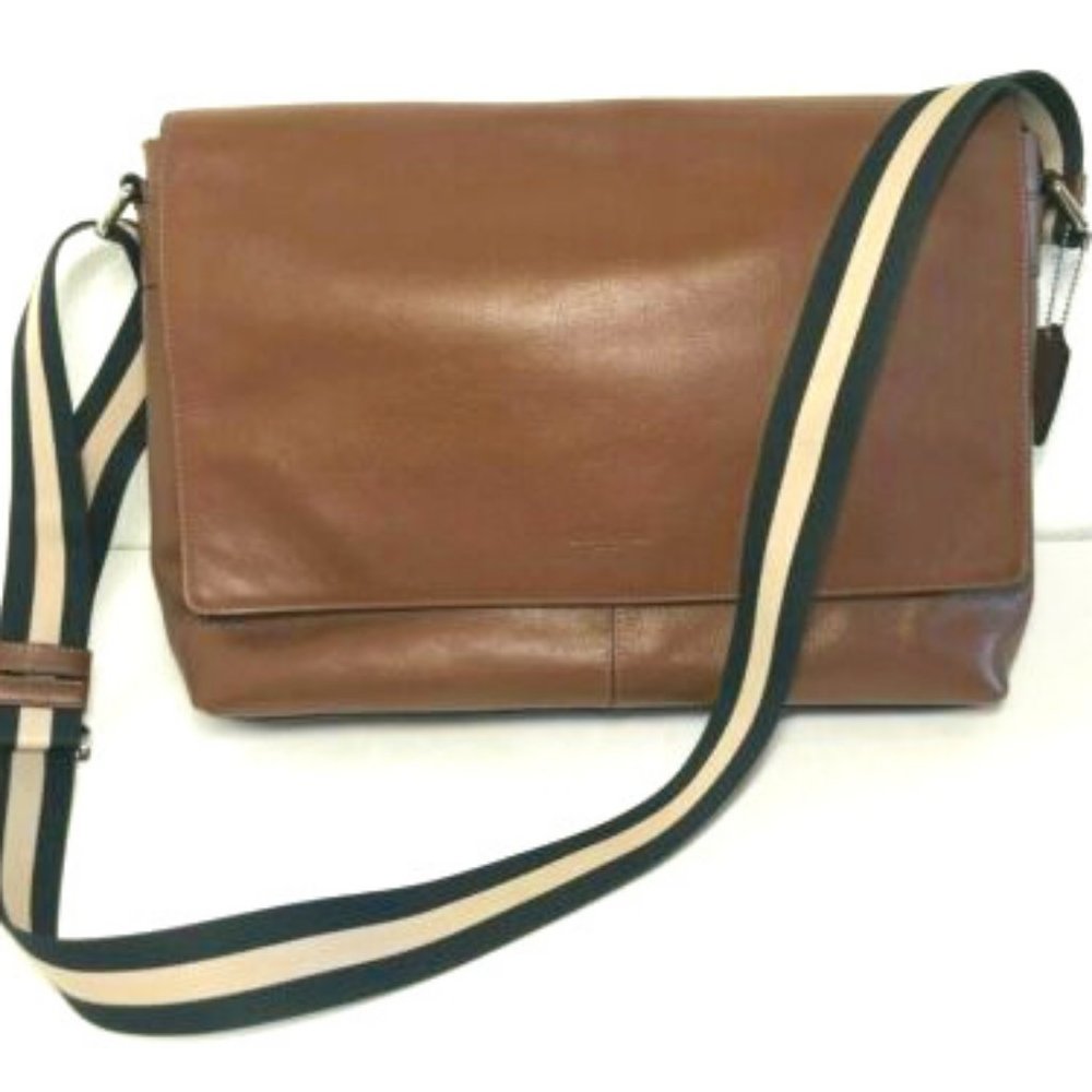 Coach Charles Men's Large Brown Leather Messenger Bag NWOT